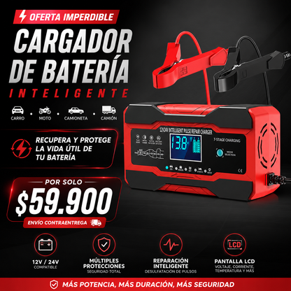 CARGADOR DE BATERIA  PARA CARRO, CAMIONETA, CAMION  O MOTO